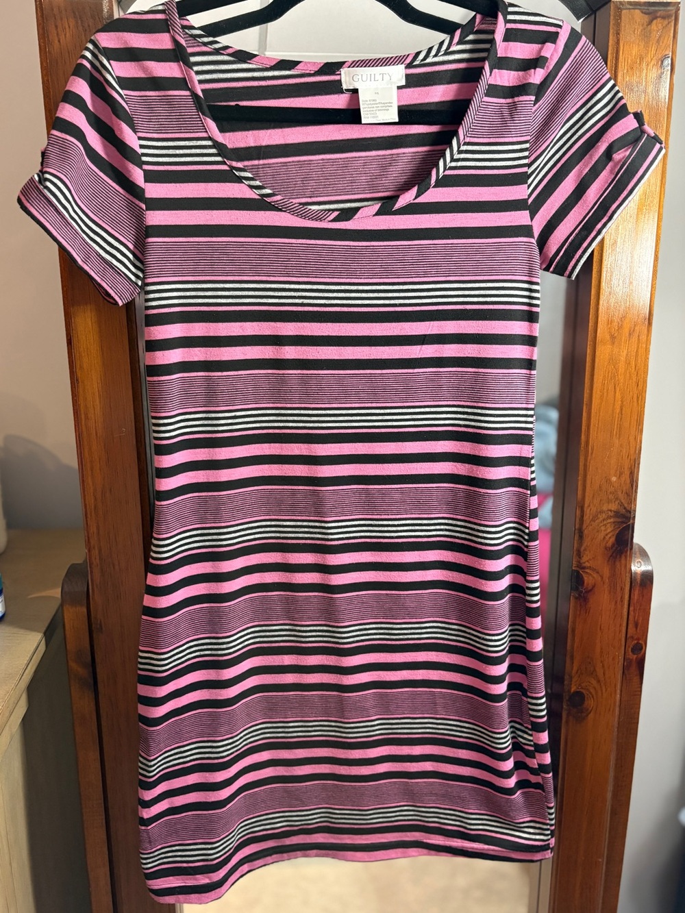 GUILTY Brat Star Striped Y2K T-shirt Mini Dress